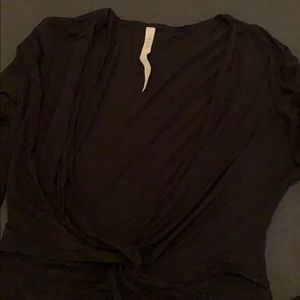 Lulu lemon black cross over long sleeves top